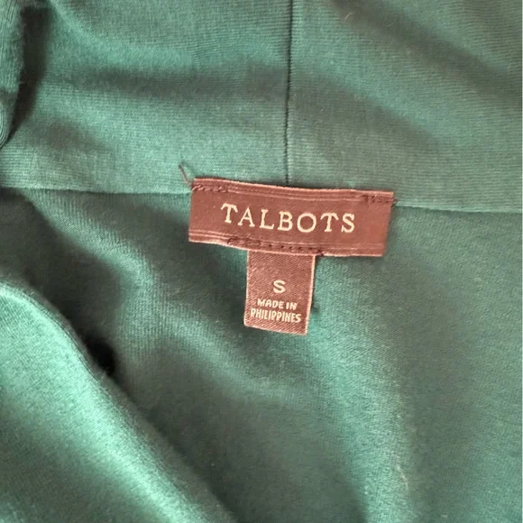 💚Talbots green blue teal v neck long sleeve shirt size small EUC - Picture 4 of 5